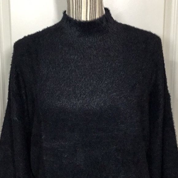Chico’s Mock-Neck Eyelash Sweater, Black, 3 - NWT! - Picture 2 of 7